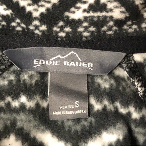 🆕 EDDIE BAUER Women's Black/White Quest Fleece 1/4 Zip Pullover Jacket, Small - Picture 3 of 6